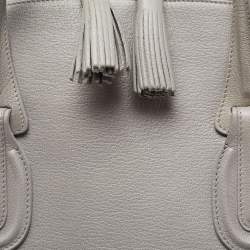 Pre Owned Emporio Armani Grey Leather Zip Satchel