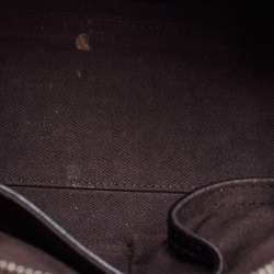 Pre Owned Emporio Armani Black Leather Logo Satchel 