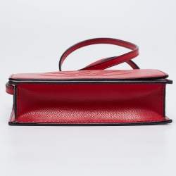Pre Owned Emporio Armani Red Leather Flap Crossbody Bag