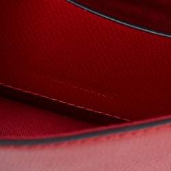 Pre Owned Emporio Armani Red Leather Flap Crossbody Bag