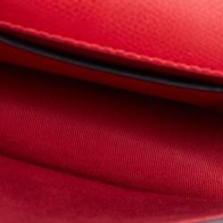 Pre Owned Emporio Armani Red Leather Flap Crossbody Bag