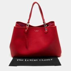 Pre Owned Emporio Armani Red Leather Large MyEA Shopper Tote