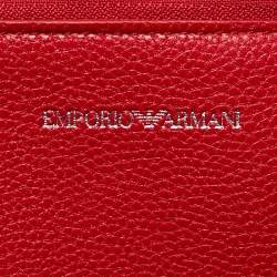 Pre Owned Emporio Armani Red Leather Large MyEA Shopper Tote