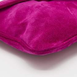 Pre Owned Emporio Armani Pink Suede Envelope Clutch