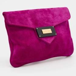 Pre Owned Emporio Armani Pink Suede Envelope Clutch