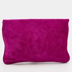 Pre Owned Emporio Armani Pink Suede Envelope Clutch