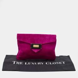 Pre Owned Emporio Armani Pink Suede Envelope Clutch