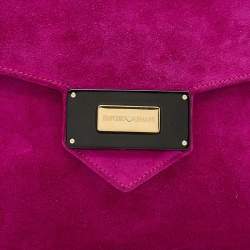 Pre Owned Emporio Armani Pink Suede Envelope Clutch