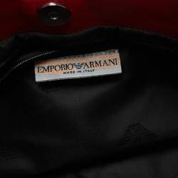 Pre Owned Emporio Armani Pink Snakeskin Embossed Leather Frame Satchel