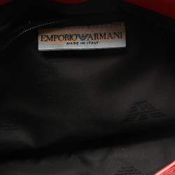 Pre Owned Emporio Armani Pink Snakeskin Embossed Leather Frame Satchel