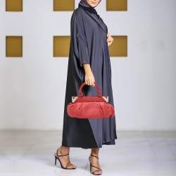 Pre Owned Emporio Armani Pink Snakeskin Embossed Leather Frame Satchel