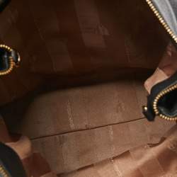 Pre Owned Emporio Armani Black Leather Top Zip Tote