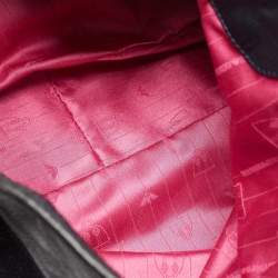 Pre Owned Emporio Armani Navy Blue Grained Leather Hobo