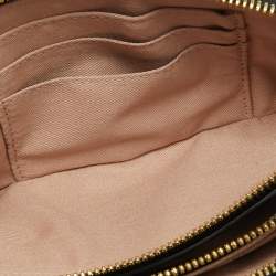 Pre Owned Emporio Armani Black Leather Double Zip Chain Bag