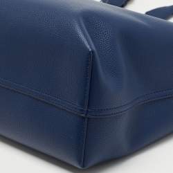 Pre Owned Emporio Armani Blue Leather MyEA Tote