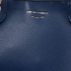 Pre Owned Emporio Armani Blue Leather MyEA Tote