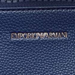 Pre Owned Emporio Armani Blue Leather MyEA Tote