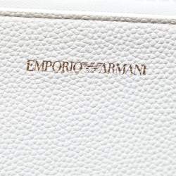 Pre Owned Emporio Armani White Leather MyEA Tote 