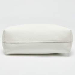 Pre Owned Emporio Armani White Leather MyEA Tote 