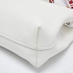 Pre Owned Emporio Armani White Leather MyEA Tote 