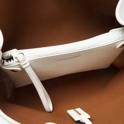 Pre Owned Emporio Armani White Leather MyEA Tote 