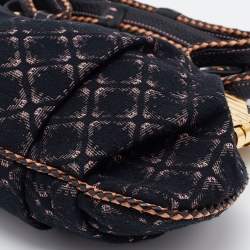 Pre Owned Emporio Armani Tri Color Fabric and Leather Frame Satchel