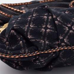 Pre Owned Emporio Armani Tri Color Fabric and Leather Frame Satchel