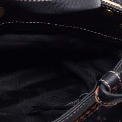 Pre Owned Emporio Armani Tri Color Fabric and Leather Frame Satchel