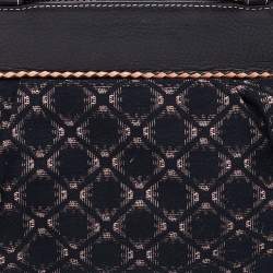 Pre Owned Emporio Armani Tri Color Fabric and Leather Frame Satchel