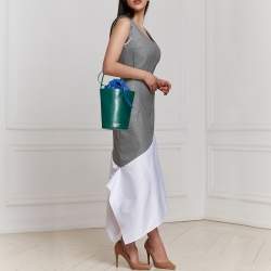 Pre Owned Emporio Armani Green Leather Bucket Bag