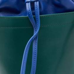 Pre Owned Emporio Armani Green Leather Bucket Bag