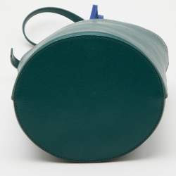 Pre Owned Emporio Armani Green Leather Bucket Bag
