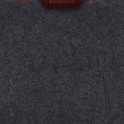 Pre Owned Emporio Armani Grey/Brown Wool and Leather Satchel