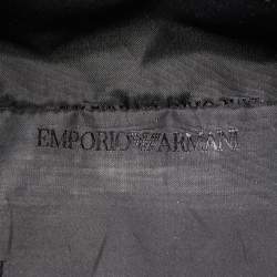 Pre Owned Emporio Armani Burgundy Grained Leather Convertible Tote