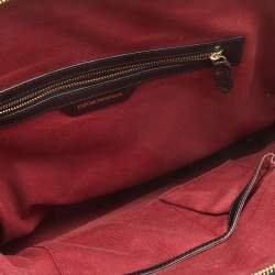  Emporio Armani Black Python Embossed Leather Dome Satchel