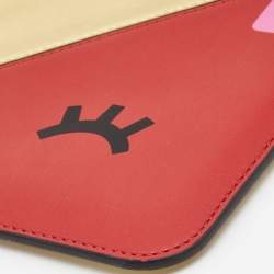 Pre Owned Emporio Armani Red/Gold Leather Pig Tassel Clutch