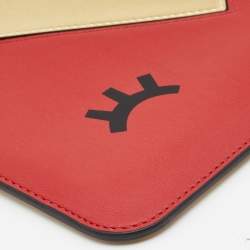 Pre Owned Emporio Armani Red/Gold Leather Pig Tassel Clutch