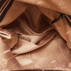 Pre Owned Emporio Armani Black Leather Frame Fold Over Expandable Bag