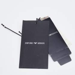 Pre Owned Emporio Armani Khaki Beige Croc Embossed Leather Satchel