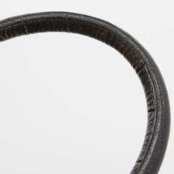 Pre Owned Emporio Armani Black Croc Embossed Leather Top Zip Satchel