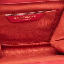 Pre Owned Emporio Armani Red Croc Embossed Patent Leather Crossbody Bag