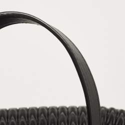 Pre Owned Emporio Armani Black Quilted Leather Push Lock Flap Tote