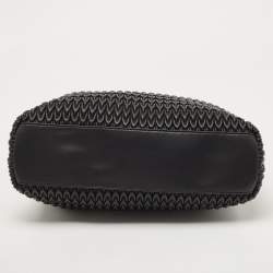 Pre Owned Emporio Armani Black Quilted Leather Push Lock Flap Tote