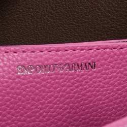 Pre Owned Emporio Armani Pink/Blue Leather Small MyEA Tote