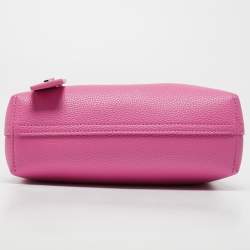 Pre Owned Emporio Armani Pink/Blue Leather Small MyEA Tote