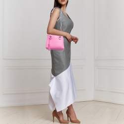 Pre Owned Emporio Armani Pink/Blue Leather Small MyEA Tote