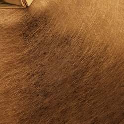 Pre Owned Emporio Armani Gold Laminated Leather Chain Clutch