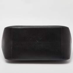 Pre Owned Emporio Armani Black Leather Shopper Tote