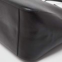 Pre Owned Emporio Armani Black Leather Shopper Tote