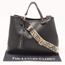 Pre Owned Emporio Armani Black Leather MyEA Tote